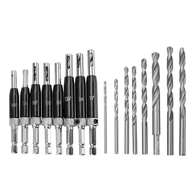 (16#) 8pcs 16pcs Self Centering Door Hinges Drill Bit Hole Puncher Reaming Tool Countersink Dril