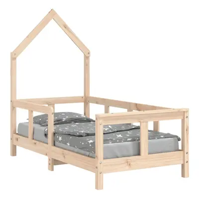 (brown, x cm) vidaXL Kids Bed Frame Bedstead Wooden Bed Base Black 80x200 cm Solid Wood Pine