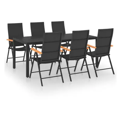 vidaXL Garden Dining Set Piece Black and Brown Chairs and Table Furniture