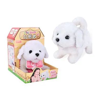 (Q010) Cute Electronic Plush Stuffed Walking Tail Shaking Barking Pet Dog Toy for Kids Developme