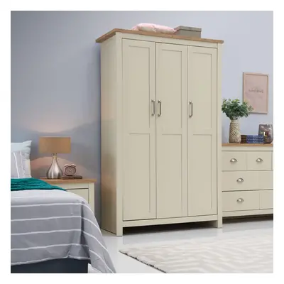 Lisbon Door Triple Wardrobe In Cream - Bedroom Furniture