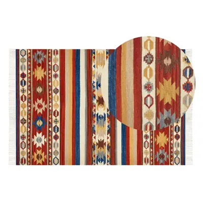 Wool Kilim Area Rug x cm Multicolour JRARAT