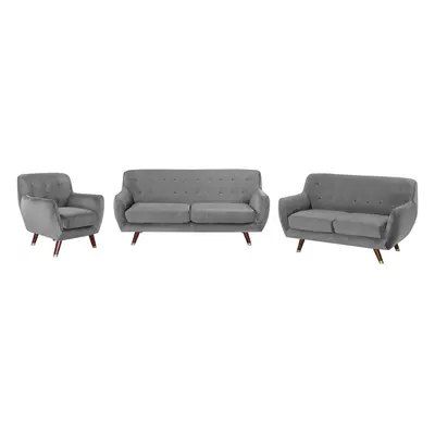 Velvet Living Room Set Grey BODO