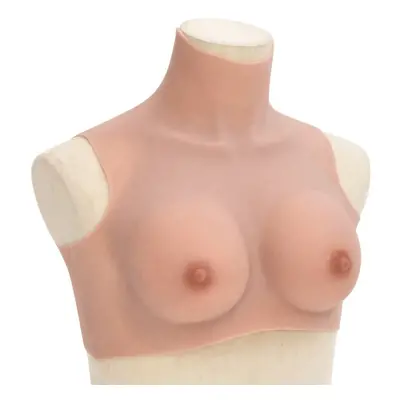 (natural, b/ cotton) vidaXL SiliconeÂ BreastplateÂ for Crossdressers Fake Breast Forms Tan H Cup