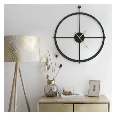 vidaXL Wall Clock Black cm Iron Decorative Analog Clock Living Room Indoor