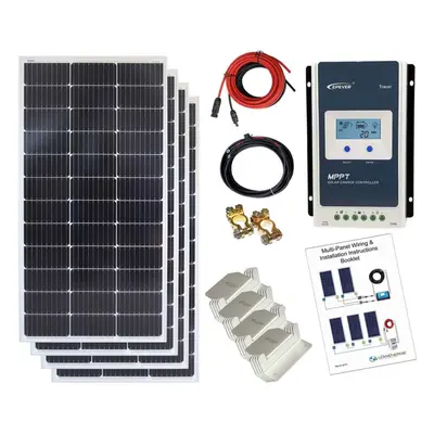 (4 x 100w = 400w Mono MPPT Kit 24V) Lowenergie Mono Solar Panel Battery Charging Kit with Charge