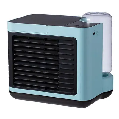 (Blue) USB Charging Negative Ion Air Conditioning Fan Desktop Air Cooler Small Mini Water Coolin