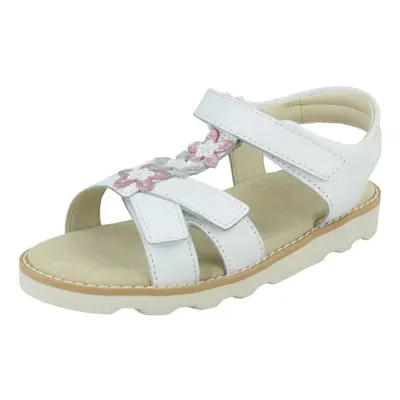 (Pink, UK Infant) Girls Clarks Casual Sandals Crown Flower