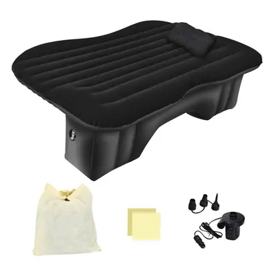 Inflatable Car Air Mattress with Backrest Pump & Carry Bag for Camping