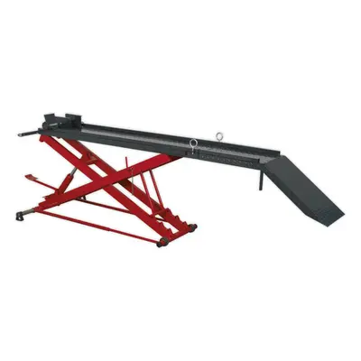 Heavy Duty Hydraulic Motorcycle Lift - 450kg Capacity - Front Wheel Clamp