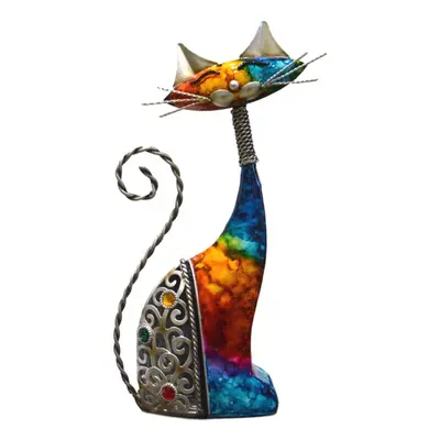 Juliana Design Natural World Hand Painted Decorative Multicolour Cat Ornament