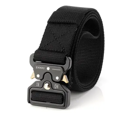 (Black) Survival Military Nylon Belts For Men Tactical Belt Waist Strap Emergency EDC Gadget