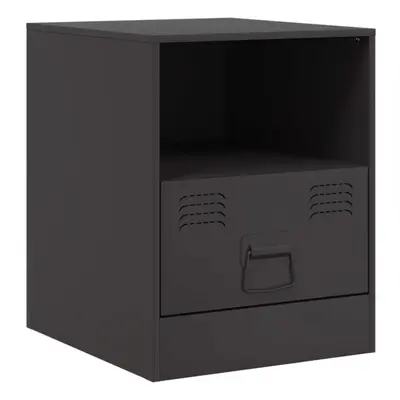 (black, pcs) vidaXL Bedside Cabinet Bedroom Nightstand Side Table Bed Cabinet Black Steel