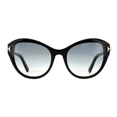 Tom Ford Sunglasses Leigh FT0850 01B Shiny Black Smoke Gradient