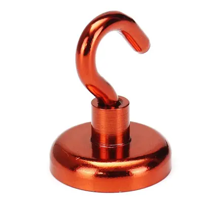 5pcs 32mm 34KG Magnetic Hook Holder Neodymium Magnet Red