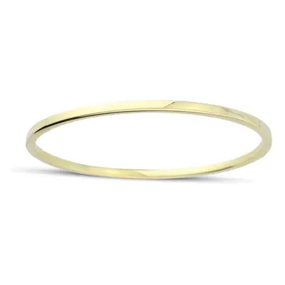 Jewelco London Ladies 9ct Yellow Gold Hollow Square Tube Minimalist Bangle Bracelet - 2.5mm - BN