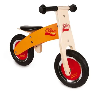 Janod - My First Wooden Little Bikloon Balance Bike - Learning Balance and Autonomy - Orange and