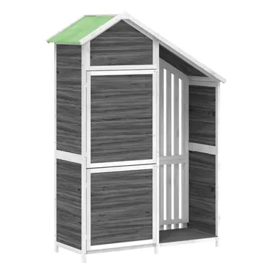 (grey) vidaXL Garden Tool Shed Wooden Storage Cabinet Shed Tool Cabin Solid Wood Pine