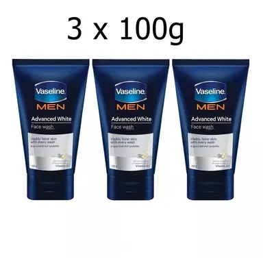 3 x 100g Vaseline Men Advanced Bright Face Wash Vitamin B3