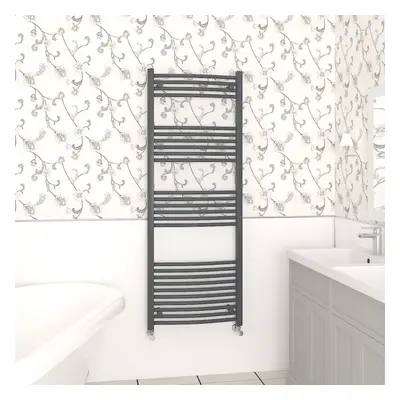 (1600x600mm, Anthracite) NRG Curved Central Heating Towel Rail Bathroom Heated Rad Radiators Lad