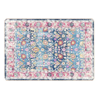 (blue and pink, x cm) vidaXL Rug Washable Patchwork Anti Slip Home Floor Carpet Floor Area Rug M