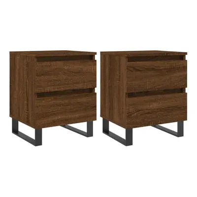 (brown oak, pcs) vidaXL Bedside Cabinets Side Table Nightstand pcs Sonoma Oak Engineered Wood