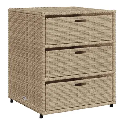 vidaXL Garden Storage Cabinet Outdoor Storage Box Cupboard Beige Poly Rattan