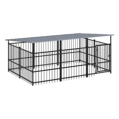 (297 x x cm) vidaXL Outdoor Dog Kennel Steel Puppy Crate Pet Cage Enclosure Multi Sizes