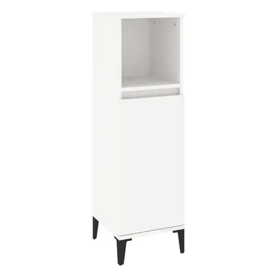 (white) vidaXL Bathroom Cabinet Cupboard Washroom Storage Cabinet Engineered Wood