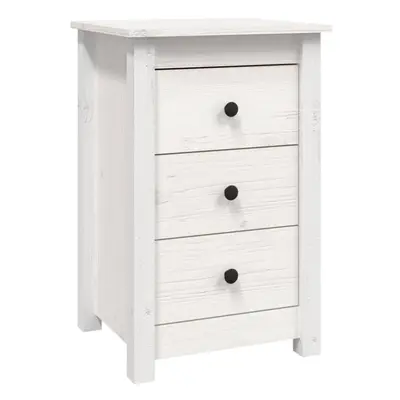 (white, 1) vidaXL 1/2x Solid Wood Pine Bedside Cabinet Side Table Cabinet Multi Colours