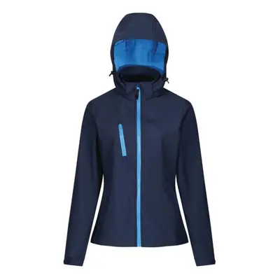 (12 UK, Navy/French Blue) Regatta Womens/Ladies Venturer Hooded Soft Shell Jacket