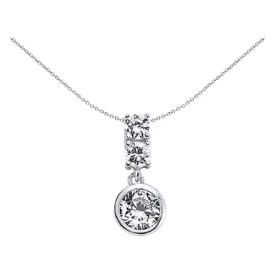 Jewelco London Ladies Sterling Silver Cubic Zirconia Bubble Pendant Necklace inch - GVP271