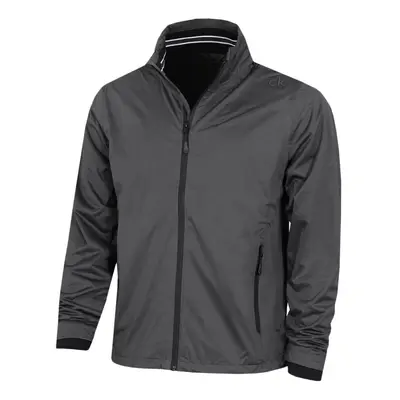 (S, Charcoal/Black) Calvin Klein Mens Collar Detail Waterproof Stretch Golf Jacket