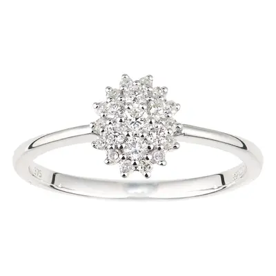 (J) Jewelco London 9ct White Gold Diamond Oval Cluster Ring