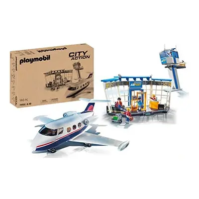 Playmobil City Action Airport with Airplane and Control Tower, With Environmentally Friendly 2-i