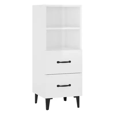 vidaXL Sideboard High Gloss White Engineered Wood Home Organiser Cupboard