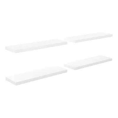 vidaXL 4x Floating Wall Shelves High Gloss White 80x23.5x3.8 cm MDF Bookcase