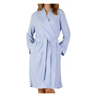 (Blue, Large - UK 16/18) Slenderella Ladies Lightweight Waffle Wrap Dressing Gown