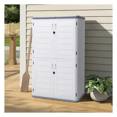 Outdoor Garden Storage Box Plastic Wheelie Bin Shed Tools Bike Store Bin Lockable, 130cm W x 75c