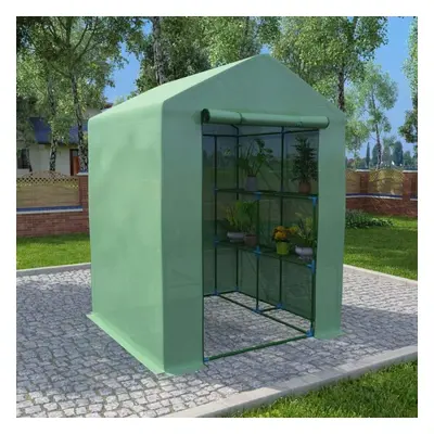 vidaXL Greenhouse with Shelves Steel 143x143x195cm Tomato House Warmhouse