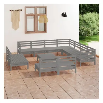 vidaXL Garden Lounge Set Outdoor Lounge Set Piece Solid Wood Pine Grey