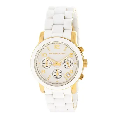 Michael Kors MK5145 Runway Women's White & Gold Chronograph Watch