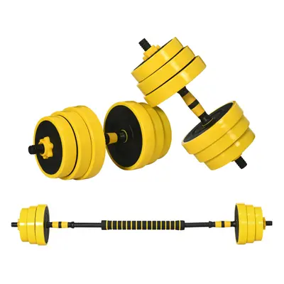 HOMCOM 25KG Barbell & Dumbbell Set Fitness Exercise Home Gym Plate Bar Clamp Rod