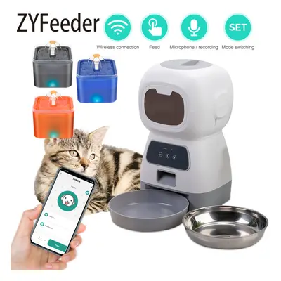 3.5L WiFi APP Automatic Smart Food Pet Feeder For Cats Dogs 2L Drink Fountain Filter Dispenser