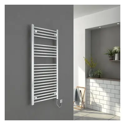 Bergen x 500mm Straight White Electric Heated Towel Rail