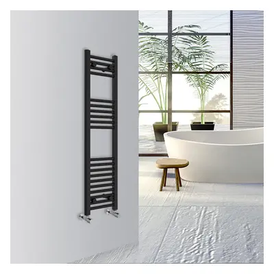 (Black, 1200x300mm) Warmehaus Straight Bathroom Heated Towel Rail Warmer Radiator Central Heatin