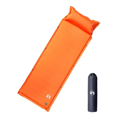 (orange, x x cm) vidaXL Self Inflating Camping Mattress & Pillow 1-Person Sleeping Mat Grey