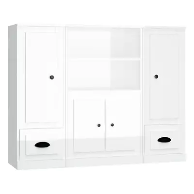 (high gloss white) vidaXL Highboards Storage Cabinet Side Cabinets Cupboard pcs Engineered Wood