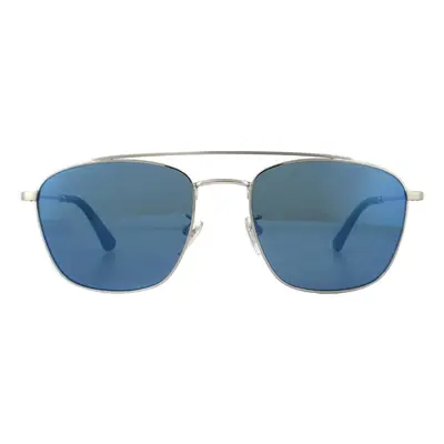 Police Sunglasses SPL996 Origins Lite 579B Shiny Palladium Smoke Blue Mirror