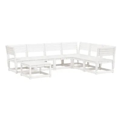 (white) vidaXL Garden Lounge Set Piece Outdoor Lounge Set Sofa Set Solid Wood Pine